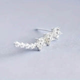 925 Silver Climber Earrings with Hypoallergenic Synthetic Cubic Zirconia Earrings - Tophatter Daily Deals
