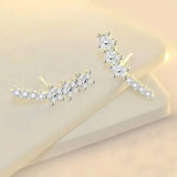 925 Silver Climber Earrings with Hypoallergenic Synthetic Cubic Zirconia Earrings - Tophatter Daily Deals