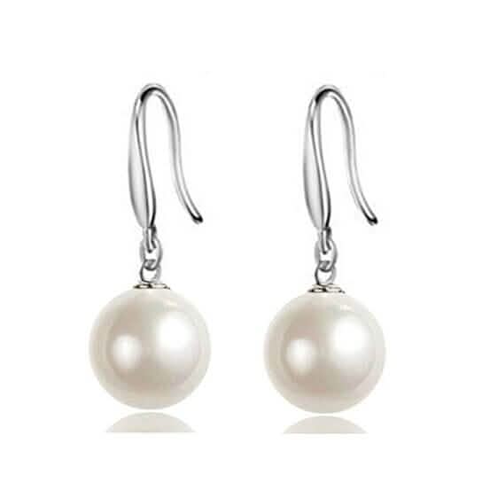 925 Silver Filled High Polish Finsh Elegant Statement Pearl Earrings Earrings - Tophatter Daily Deals