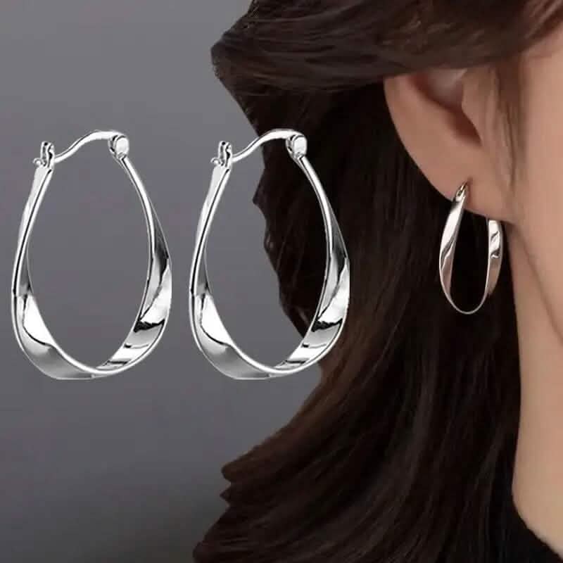 925 Silver Hypoallergenic Elegant Retro Style Earrings Silver Earrings - Tophatter Daily Deals