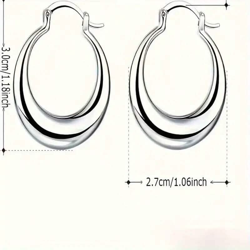 925 Silvery-Plated Hoop Earrings for Women Earrings - Tophatter Daily Deals