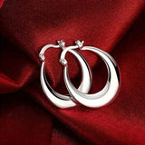 925 Silvery-Plated Hoop Earrings for Women Earrings - Tophatter Daily Deals