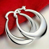 925 Silvery-Plated Hoop Earrings for Women Earrings - Tophatter Daily Deals