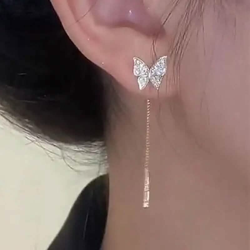 925 Silvery Post Yellow Alloy Butterfly Earrings Earrings - Tophatter Daily Deals