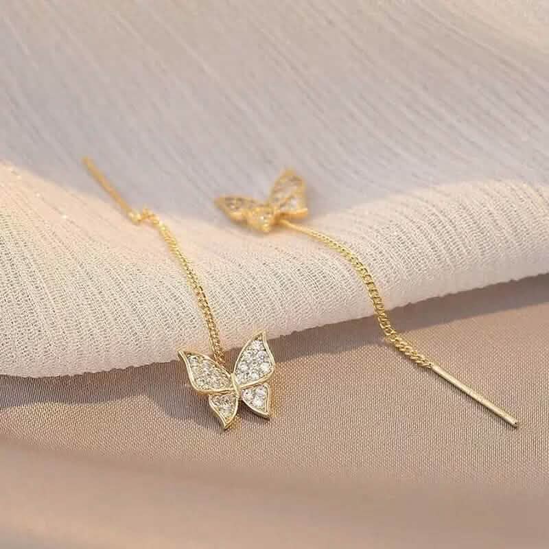 925 Silvery Post Yellow Alloy Butterfly Earrings Earrings - Tophatter Daily Deals