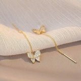 925 Silvery Post Yellow Alloy Butterfly Earrings Earrings - Tophatter Daily Deals