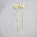 925 Silvery Post Yellow Alloy Butterfly Earrings Earrings - Tophatter Daily Deals