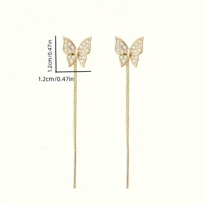 925 Silvery Post Yellow Alloy Butterfly Earrings Earrings - Tophatter Daily Deals