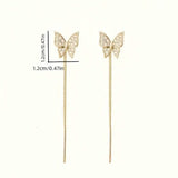 925 Silvery Post Yellow Alloy Butterfly Earrings Earrings - Tophatter Daily Deals
