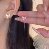 925 Silvery Post Yellow Alloy Butterfly Earrings Earrings - Tophatter Daily Deals