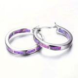 925 Sterling Silver Circular Hoop Earrings Purple Earrings - Tophatter Daily Deals
