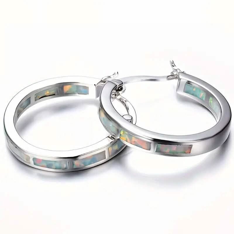 925 Sterling Silver Circular Hoop Earrings White Earrings - Tophatter Daily Deals