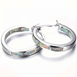 925 Sterling Silver Circular Hoop Earrings White Earrings - Tophatter Daily Deals