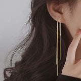 925 Sterling Silver Dangle Chain Tassel Earrings Earrings - Tophatter Daily Deals
