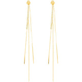 925 Sterling Silver Dangle Chain Tassel Earrings Gold Earrings - Tophatter Daily Deals