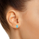 925 Sterling Silver London Blue Topaz Stud Earrings Earrings - Tophatter Daily Deals