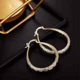 925 Sterling Silver Oval Filigree Hoop Earrings Earrings - Tophatter Daily Deals