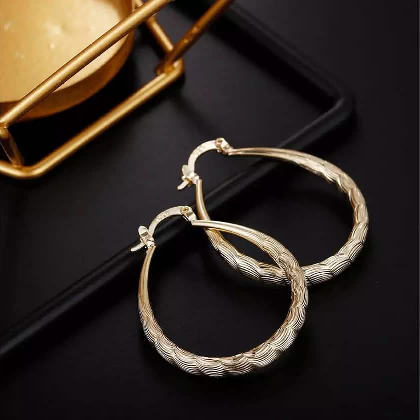 925 Sterling Silver Oval Filigree Hoop Earrings Earrings - Tophatter Daily Deals