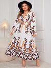 Honey Plus Size Printed Surplice Flounce Sleeve Dress Casual Dresses - Tophatter Daily Deals