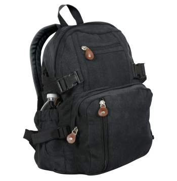 Rothco Jumbo Vintage Canvas Backpack Black - Tophatter Daily Deals
