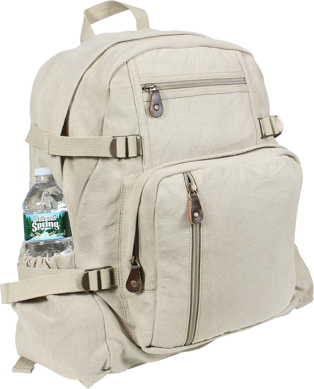 Rothco Jumbo Vintage Canvas Backpack Beige - Tophatter Daily Deals