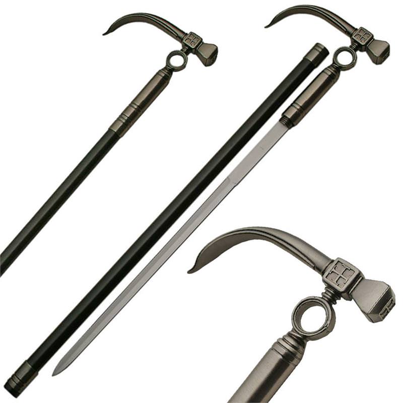 Hammer Style Sword Cane - TOPHATTER'S ARMORY DEALS Collectible Weapons - Tophatter Daily Deals