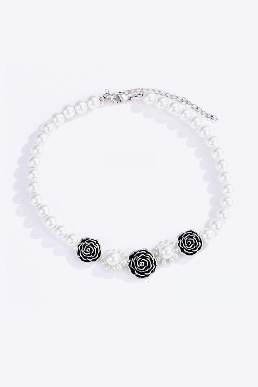 Rose Beaded Lobster Clasp Necklace Necklaces - Tophatter Daily Deals
