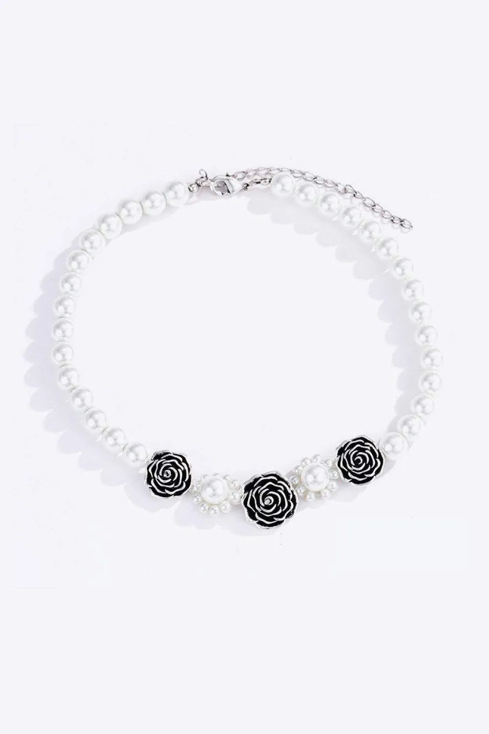 Rose Beaded Lobster Clasp Necklace Necklaces - Tophatter Daily Deals