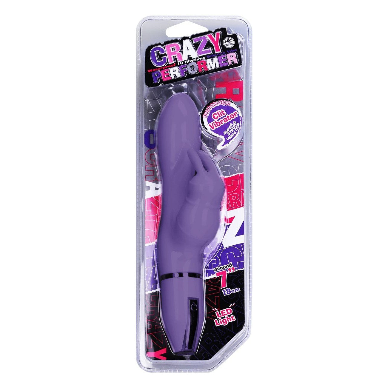 Crazy Performer Smooth Rabbit Vibrator 7" in Purple Clitoral G-Spot Vibrator - Tophatter Daily Deals