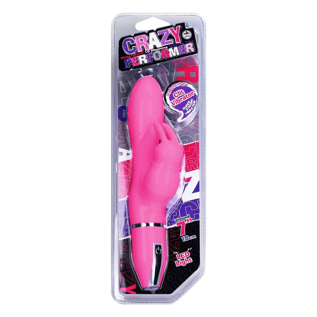 Crazy Performer Smooth Rabbit Vibrator 7" in Pink Clitoral G-Spot Vibrator - Tophatter Daily Deals