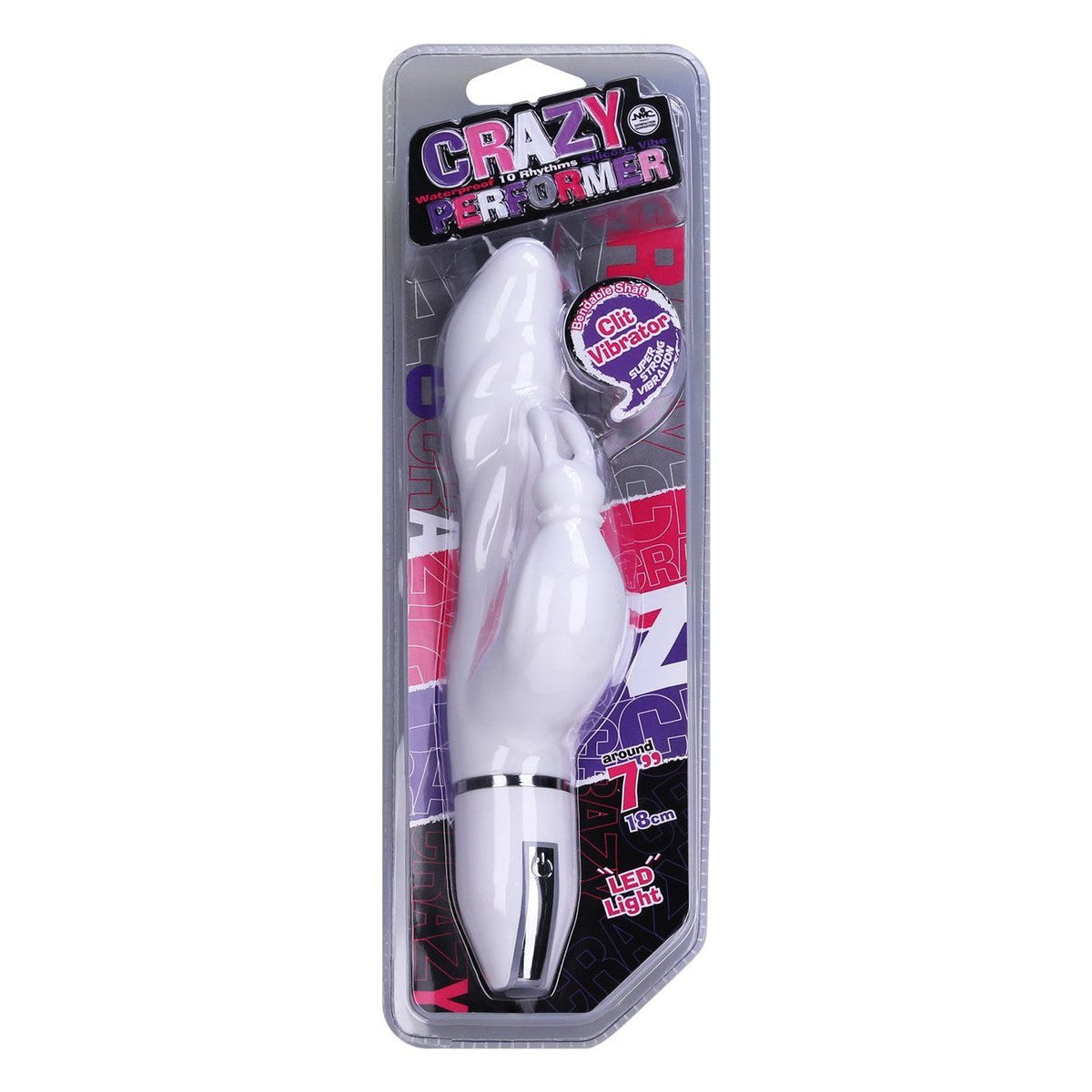 Crazy Performer Ripple Rabbit Vibrator 7" in White Clitoral G-Spot Vibrator - Tophatter Daily Deals
