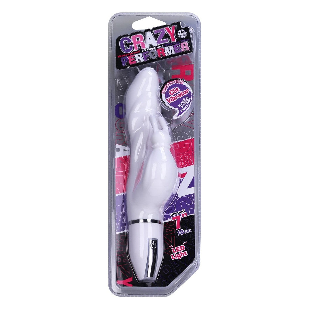 Crazy Performer Ripple Rabbit Vibrator 7" in White Clitoral G-Spot Vibrator - Tophatter Daily Deals