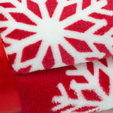 Traditional Red Snowflake Plaid Christmas Blanket | Super Soft Luxury Sherpa Fleece Throw Blanket | Snug Throw Sofa Bed Plush Blanket 150 X 130cm Blanket / Throw - Tophatter Daily Deals