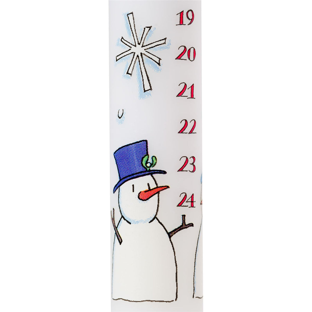 Traditional Countdown To Christmas Advent Dinner Candle - Snowman And Snowflake Design (Regular Size) Advent Candle - Tophatter Daily Deals