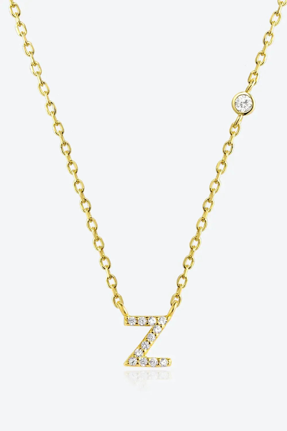 V To Z Zircon 925 Sterling Silver Necklace Z Gold One Size Necklaces - Tophatter Daily Deals