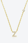 V To Z Zircon 925 Sterling Silver Necklace Z Gold One Size Necklaces - Tophatter Daily Deals