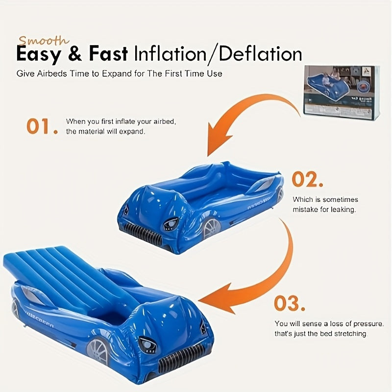 2-Person Inflatable Racing Car Air Mattress Camp Furniture - Tophatter Daily Deals