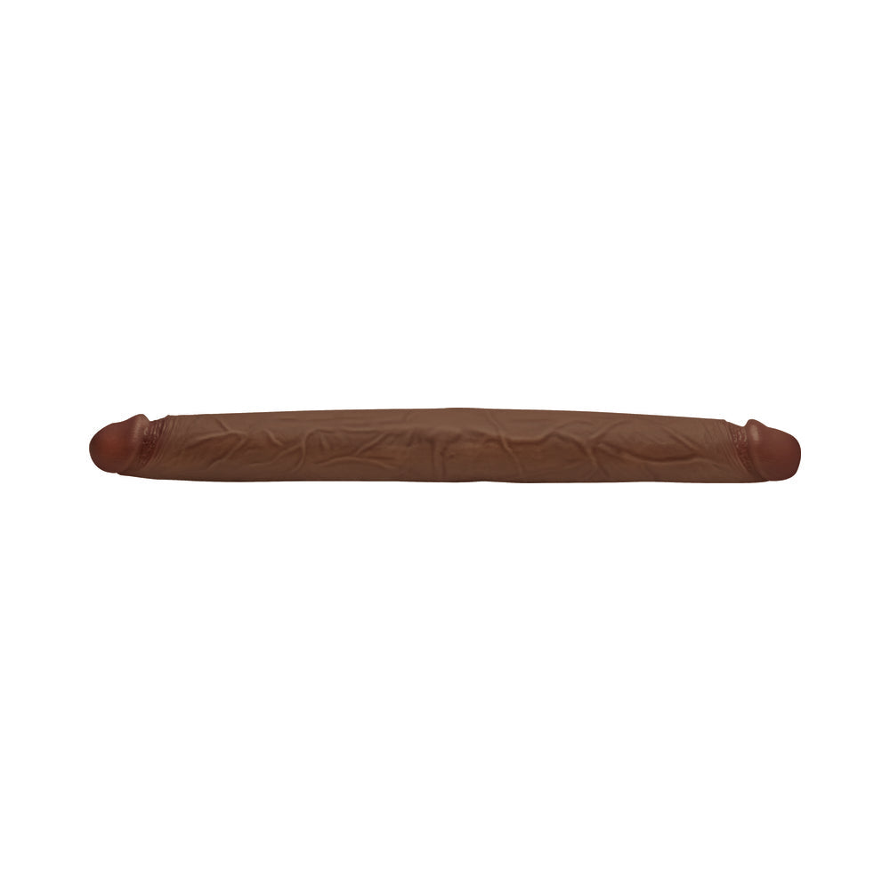 JOCK Real Skin 17.75 in. Double Dildo Dark - Tophatter Daily Deals