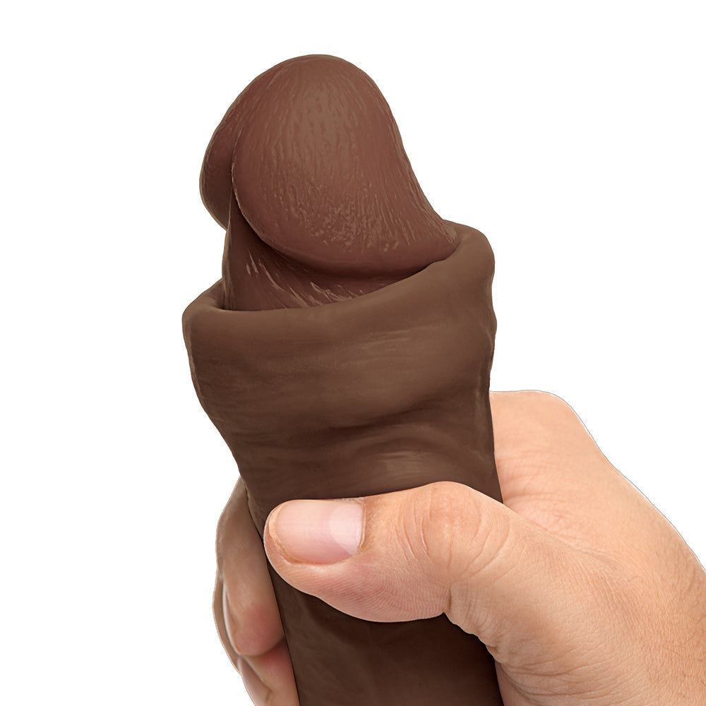 JOCK Real Skin 17.75 in. Double Dildo Dark - Tophatter Daily Deals