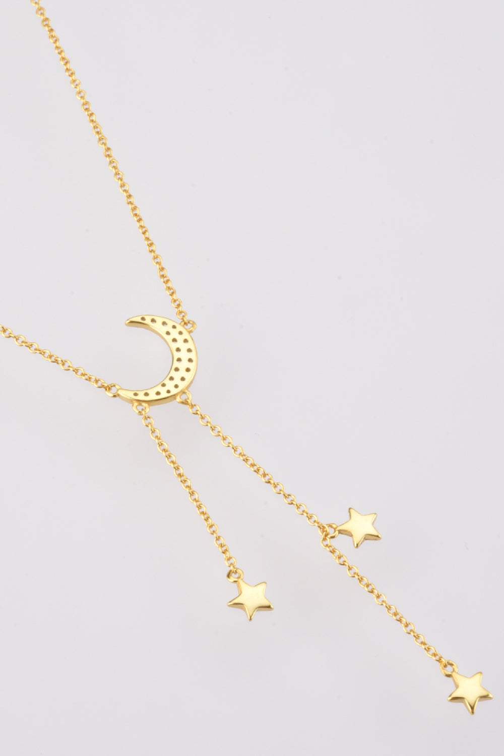 Inlaid Zircon Star and Moon Necklace Necklaces - Tophatter Daily Deals