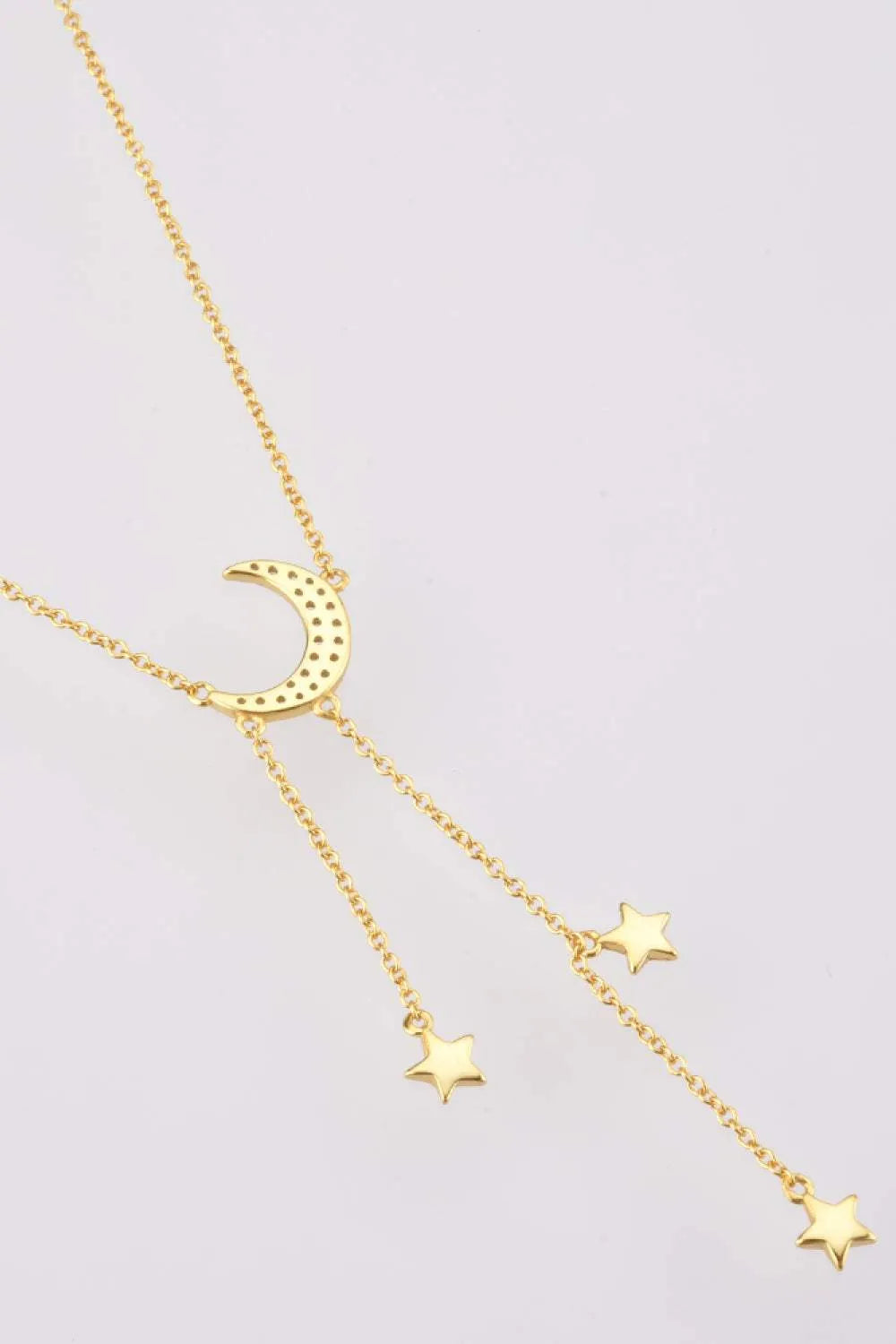 Inlaid Zircon Star and Moon Necklace Necklaces - Tophatter Daily Deals