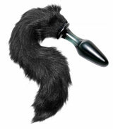 Midnight Fox Glass Anal Plug with Long Black Fur Tail > Anal Range > Tail Butt Plugs - Tophatter Daily Deals