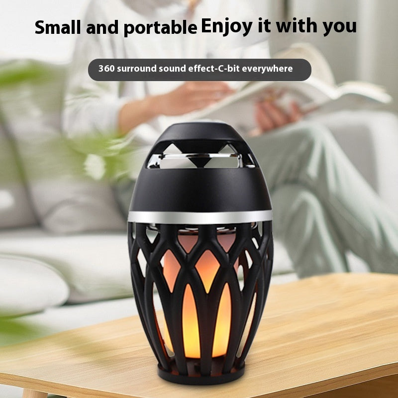 Bluetooth Flame Light Speaker Sound Led Holiday Torch Light Wireless 0 - Tophatter Daily Deals