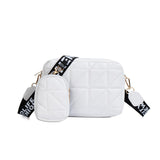 2Pcs Rhombus Shoulder Bag With Wallet Letter Print Wide Shoulder Strap Small Square Bag Large Capacity Cell Phone Crossbody Bags White 4 - Tophatter Daily Deals
