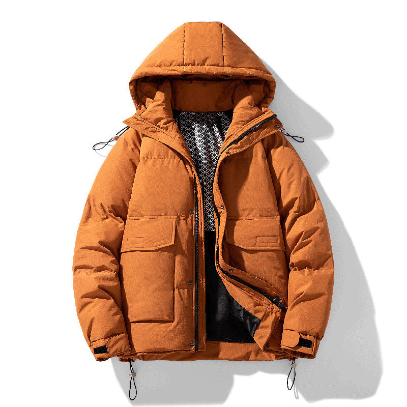 Oversized Unisex Hooded Jacket - Wide Puffer Duck Fill Cold Orange 3D Changing Face Moving Picture Frame - Tophatter Daily Deals