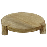 Set of 3 Round Mango Wood Serving Platters, Raised Serving Boards Serving Board - Tophatter Daily Deals