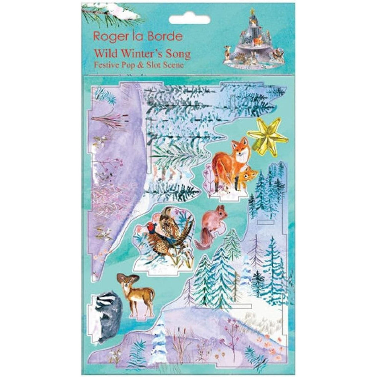 Wild Winter's Song Pop & Slot 3D Decoration | Build Your Own Woodland Diorama Ornament - Tophatter Daily Deals