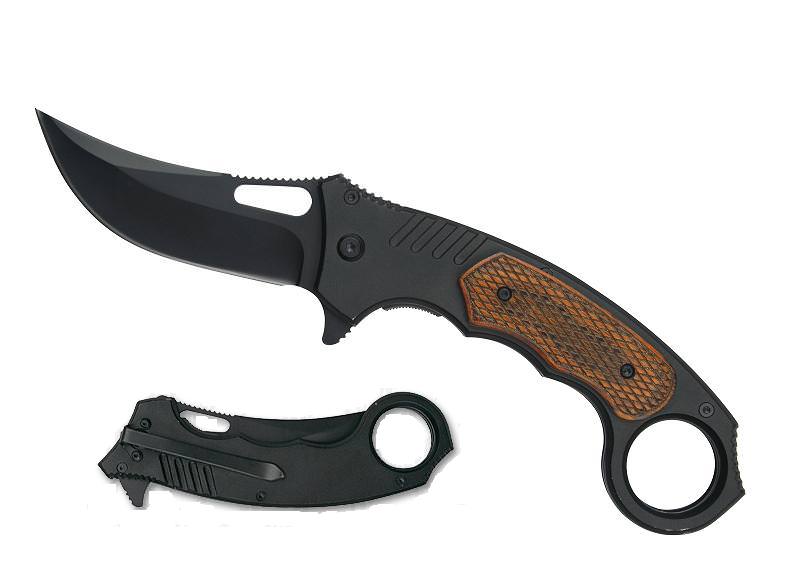 5 Inch Closed Karambit Style Spring Assist Knife Collectible Weapons - Tophatter Daily Deals