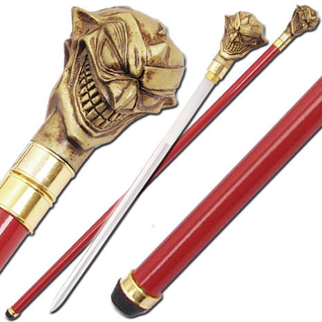 Joker Double Face Sword Cane - TOPHATTER'S ARMORY DEALS Collectible Weapons - Tophatter Daily Deals
