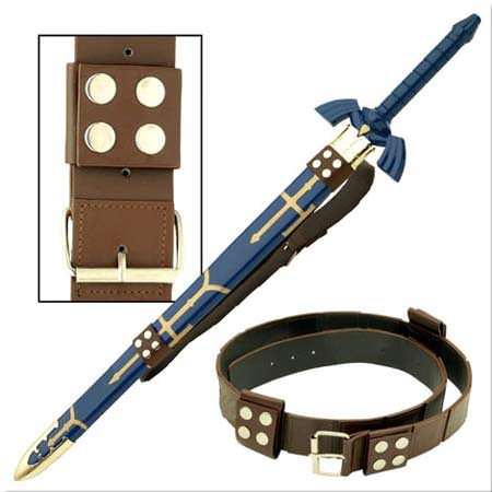 Zelda Link Hyrule Sword Leather Belt Strap Collectible Weapons - Tophatter Daily Deals